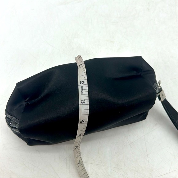Herve Leger Patent Leather Logo Nylon Makeup Cosmetic Bag Wristlet Clutch Pouch - Picture 9 of 11